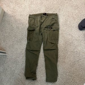 Superdry olive cotton cargo pants